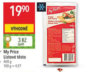 Těsto listové mražené My Price