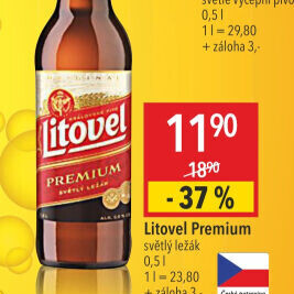 Pivo světlý ležák Premium Litovel