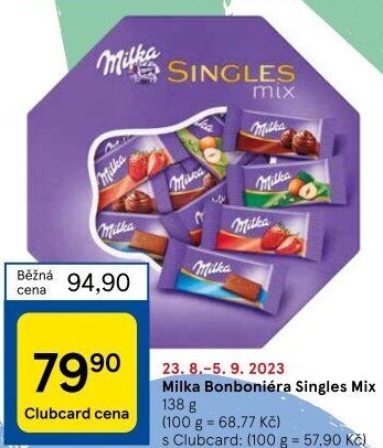 Bonboniéra Singles mix Milka