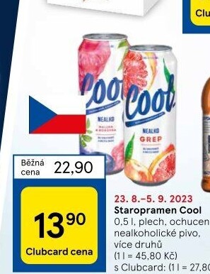 Nealkoholické pivo ochucené Staropramen Cool
