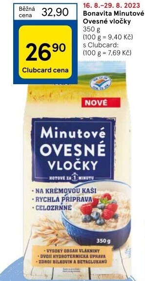 Ovesné vločky minutové Bonavita