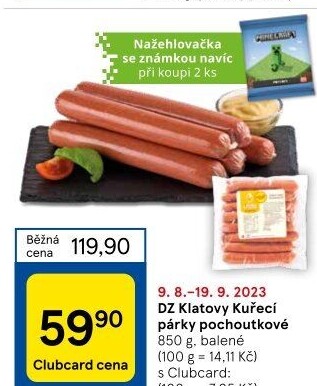 Párky kuřecí pochoutkové DZ Klatovy