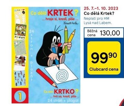 Pracovní sešit Co dělá krtek? Zdeněk Miler