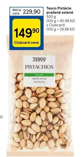 Pražené pistácie Tesco