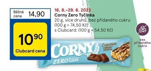 Tyčinka cereální Zero Corny