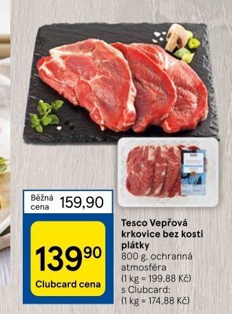 Vepřová krkovice bez kosti Tesco