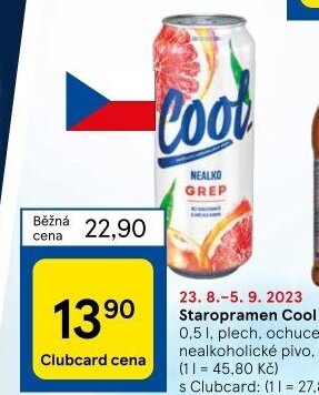Nealkoholické pivo ochucené Staropramen Cool