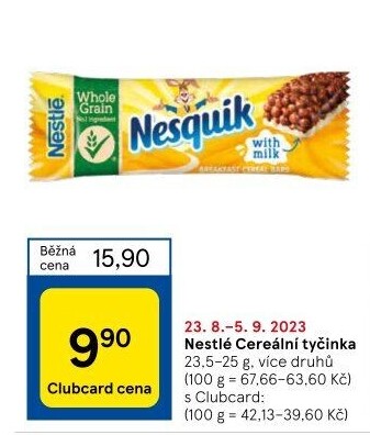 Tyčinka cereální Nesquik Nestlé