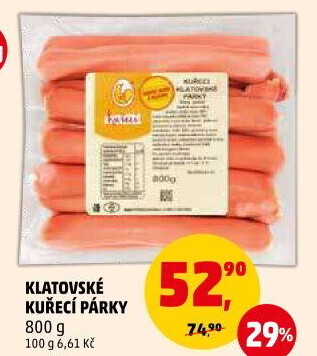 Kuřecí klatovské párky DZ Klatovy