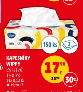 Papírové kapesníčky 2vrstvé Wippy - box