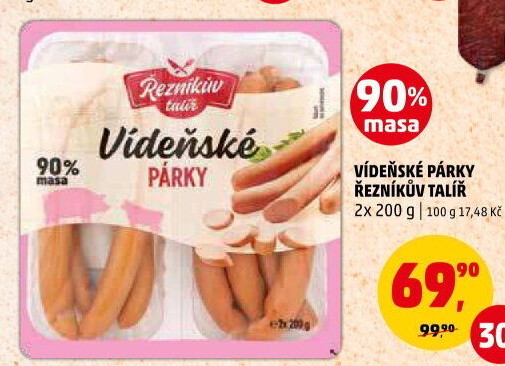 Párky vídeňské Řezníkův talíř