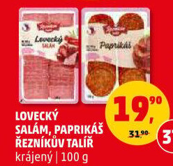 Salám lovecký Řezníkův talíř