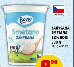 Smetana zakysaná Boni 12%