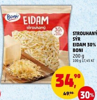 Sýr Eidam 30% strouhaný Boni