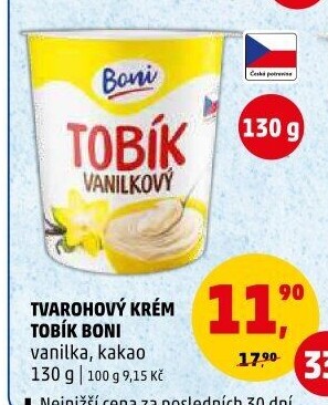 Tvarohový krém Tobík Boni