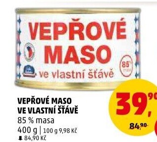 Vepřové maso ve vlastní šťávě