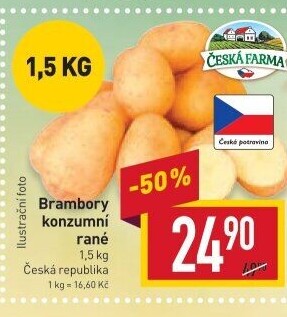 Brambory konzumní rané Česká farma