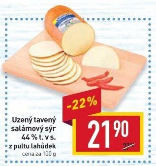 Sýr uzený salámový 44% Jihočeský Madeta