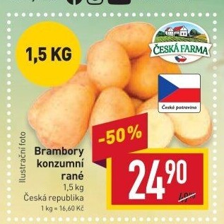 Brambory konzumní rané Česká farma