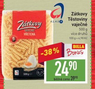 Těstoviny vaječné Zátkovy