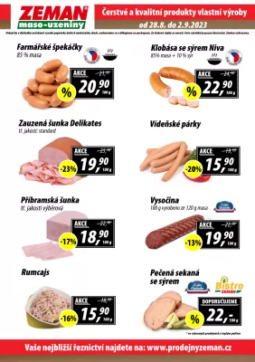 akční leták ZEMAN maso - uzeniny 28.8.2023-2.9.2023