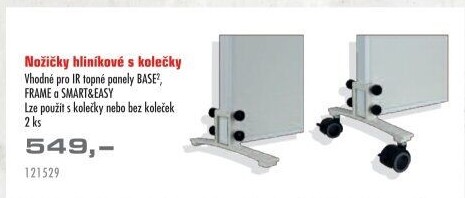 Nožičky s kolečky k infrapanelům