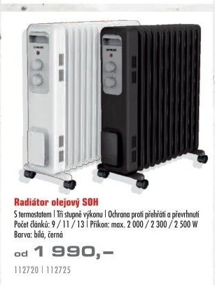 Olejový radiátor Sencor SOH 3209WH