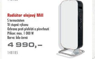 Radiátor olejový 1000 Mill