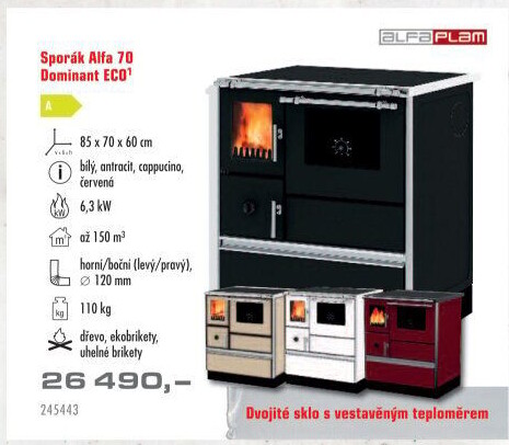 Sporák Alfa 70 Dominant ECO Alfa Plam