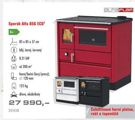 Sporák Alfa 85G ECO