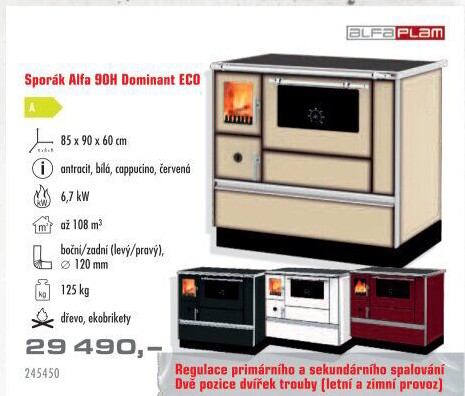 Sporák Alfa 90H Dominant ECO Alfa Plam