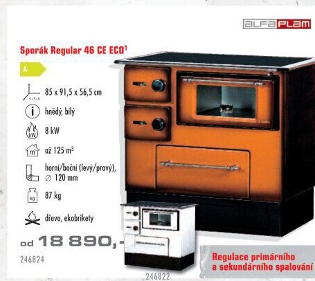 Sporák Regular 46 CE ECO DE LUX Alfa Plam