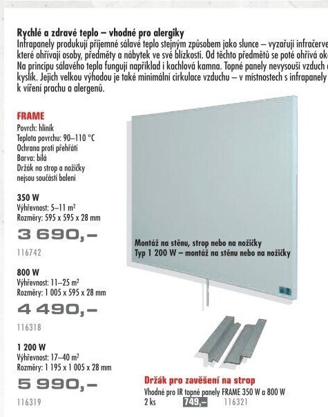 Topný infračervený panel Frame e2 elektro GmbH