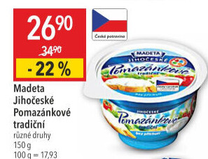 Tradiční pomazánkové Jihočeské Madeta