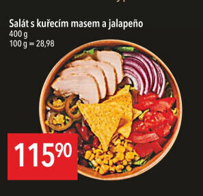 Salát s kuřecím masem a jalape?o