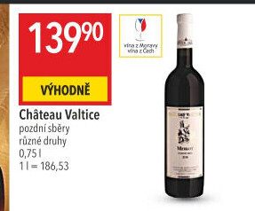 Víno Merlot Chateau Valtice - pozdní sběr
