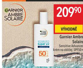 Krém na obličej Sensitive Advanced OF 50+ Ambre Solaire Garnier