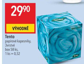 Papírové kapesníčky 3vrstvé Tento - box