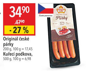 Párky české originál Vodňanské kuře