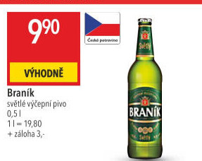 Pivo světlé výčepní 10° Braník