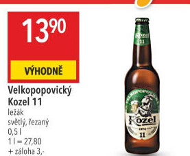 Pivo světlý ležák 11° Medium Velkopopovický Kozel