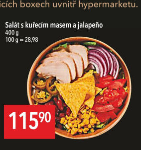 Salát s kuřecím masem a jalape?o