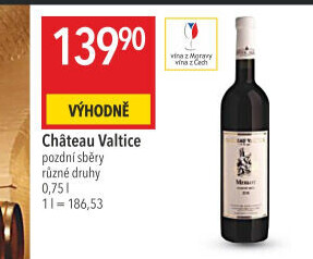 Víno Merlot Chateau Valtice - pozdní sběr