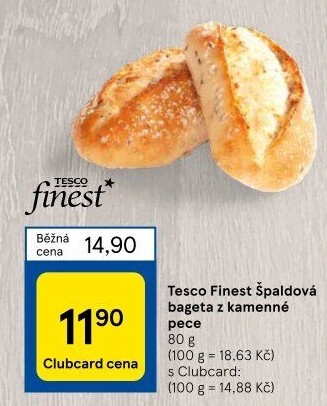 Bageta špaldová Tesco Finest