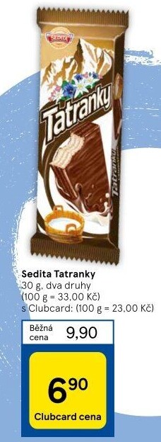 Celomáčené Tatranky Sedita