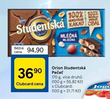 Čokoláda Studentská pečeť Orion