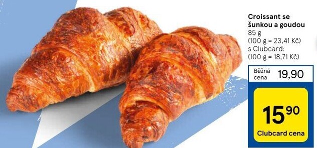 Croissant se šunkou a sýrem