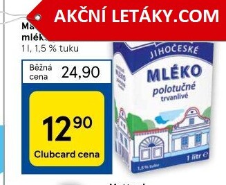 Mléko trvanlivé Jihočeské Madeta - 1,5% polotučné
