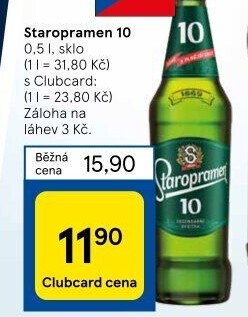 Pivo světlé výčepní 10° Staropramen