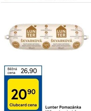 Rostlinné pomazánky Lunter